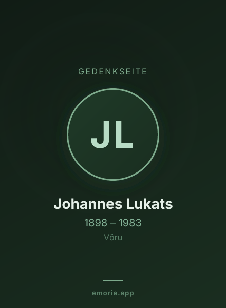 Gedenkportrait von Johannes Lukats