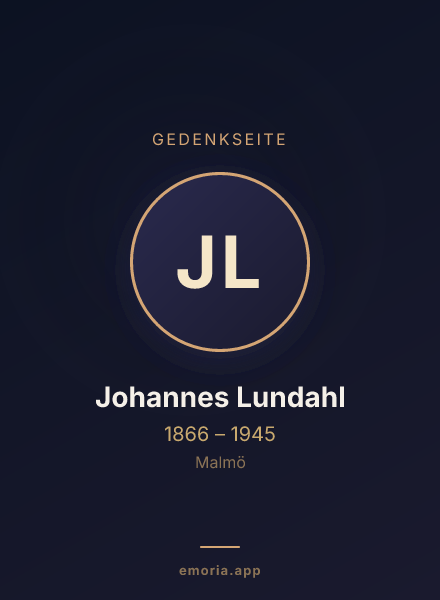 Gedenkportrait von Johannes Lundahl