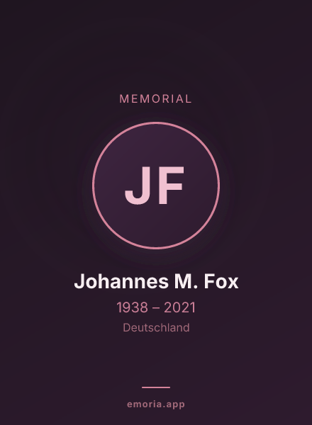 Memorial portrait of Johannes M. Fox