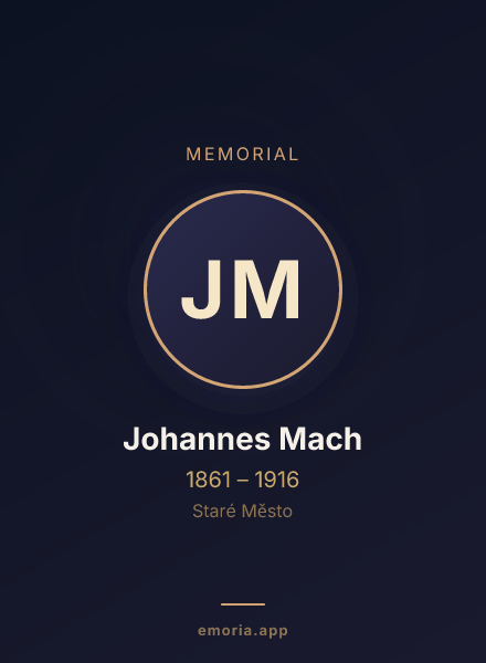 Memorial portrait of Johannes Mach