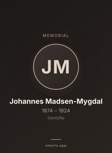 Memorial portrait of Johannes Madsen-Mygdal