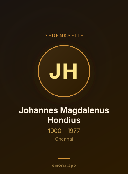 Gedenkportrait von Johannes Magdalenus Hondius