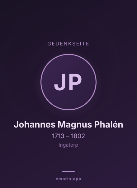 Gedenkportrait von Johannes Magnus Phalén