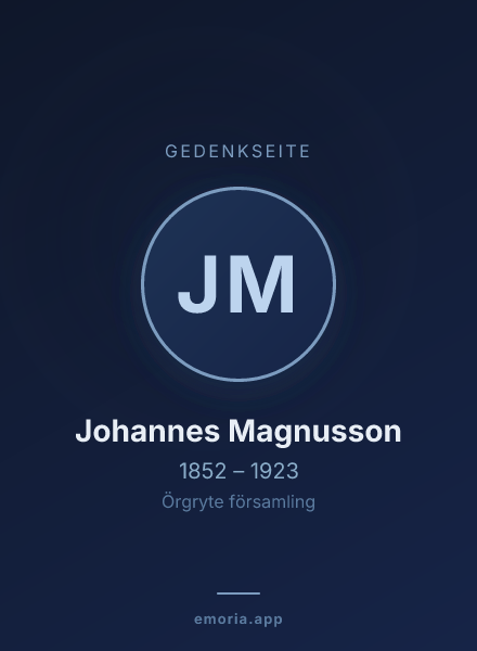 Gedenkportrait von Johannes Magnusson