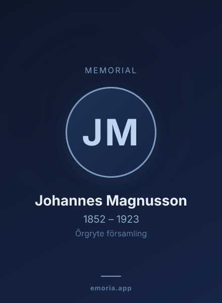 Memorial portrait of Johannes Magnusson