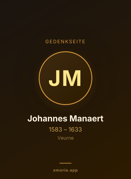Gedenkportrait von Johannes Manaert