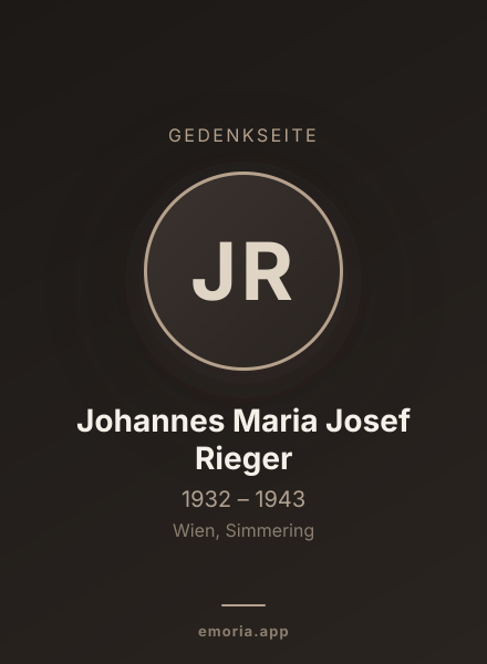 Gedenkportrait von Johannes Maria Josef Rieger