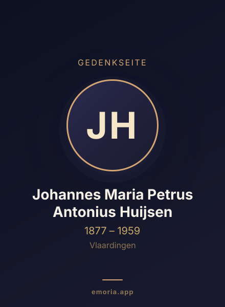 Gedenkportrait von Johannes Maria Petrus Antonius Huijsen
