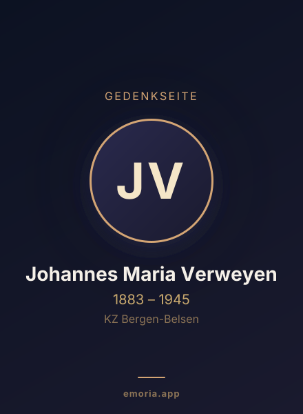Gedenkportrait von Johannes Maria Verweyen