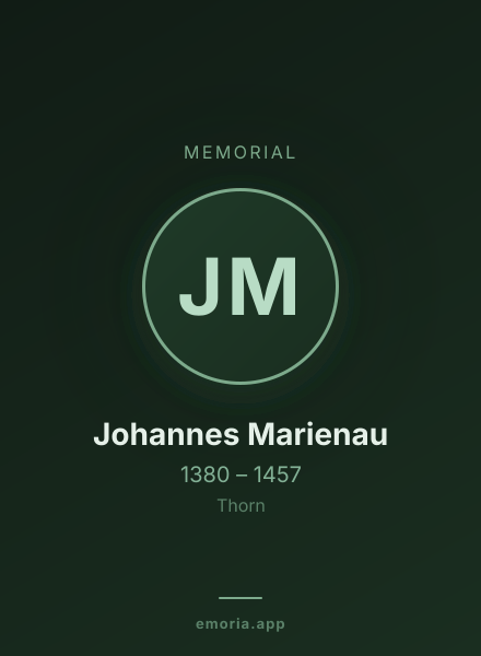Memorial portrait of Johannes Marienau
