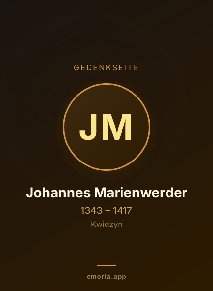 Gedenkportrait von Johannes Marienwerder