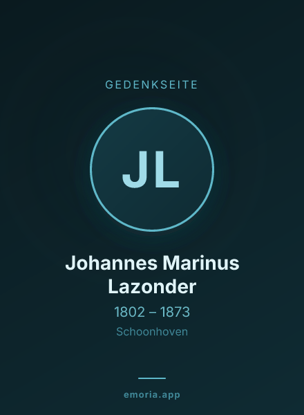 Gedenkportrait von Johannes Marinus Lazonder
