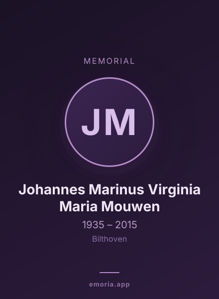 Memorial portrait of Johannes Marinus Virginia Maria Mouwen