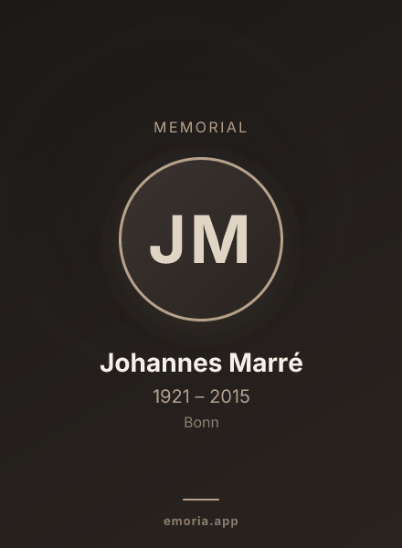 Memorial portrait of Johannes Marré