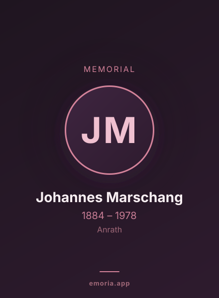 Memorial portrait of Johannes Marschang