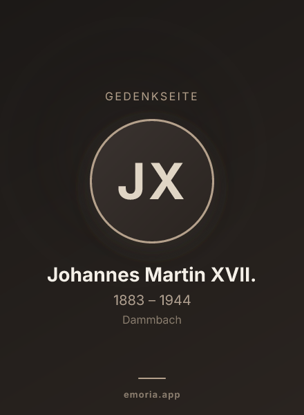 Gedenkportrait von Johannes Martin XVII.