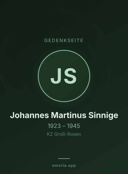 Gedenkportrait von Johannes Martinus Sinnige