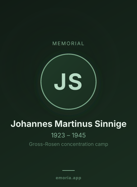 Memorial portrait of Johannes Martinus Sinnige