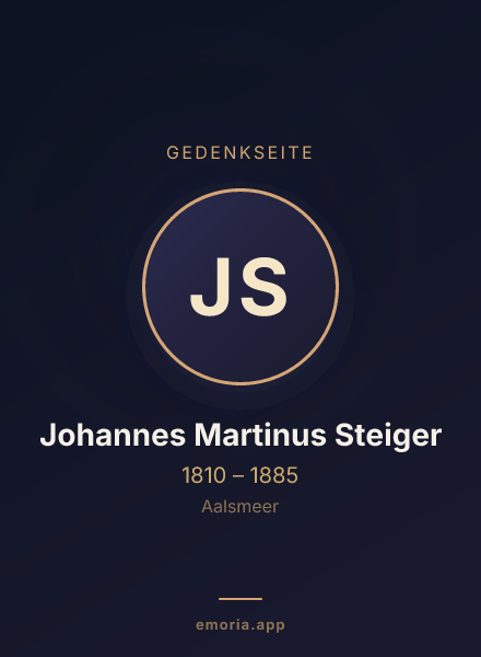 Gedenkportrait von Johannes Martinus Steiger