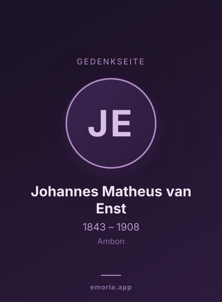Gedenkportrait von Johannes Matheus van Enst