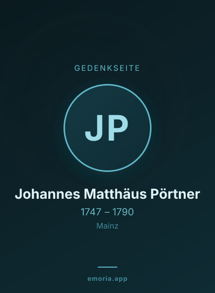 Gedenkportrait von Johannes Matthäus Pörtner