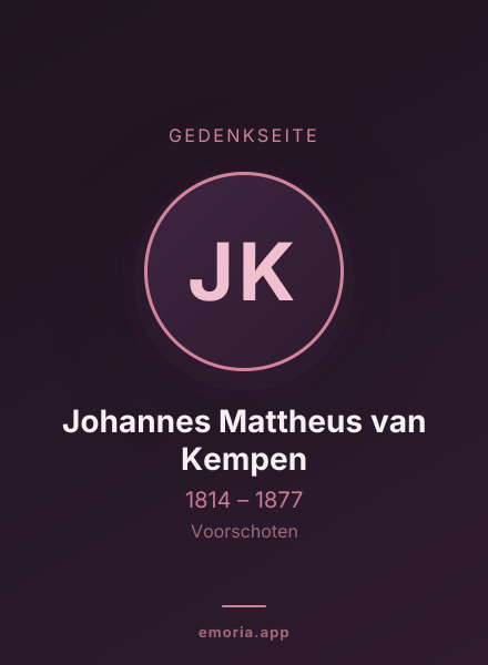 Gedenkportrait von Johannes Mattheus van Kempen