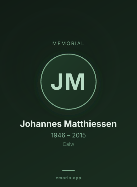 Memorial portrait of Johannes Matthiessen