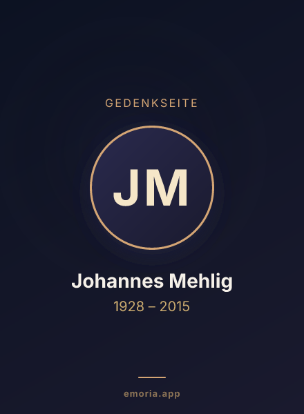 Gedenkportrait von Johannes Mehlig