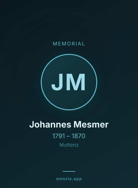 Memorial portrait of Johannes Mesmer