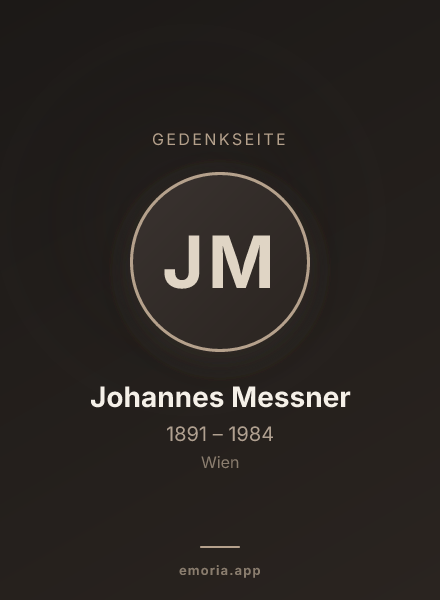 Gedenkportrait von Johannes Messner