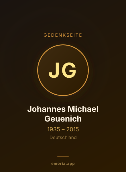 Gedenkportrait von Johannes Michael Geuenich