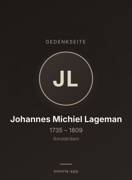 Gedenkportrait von Johannes Michiel Lageman