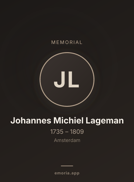 Memorial portrait of Johannes Michiel Lageman