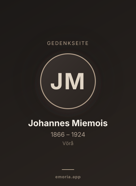 Gedenkportrait von Johannes Miemois