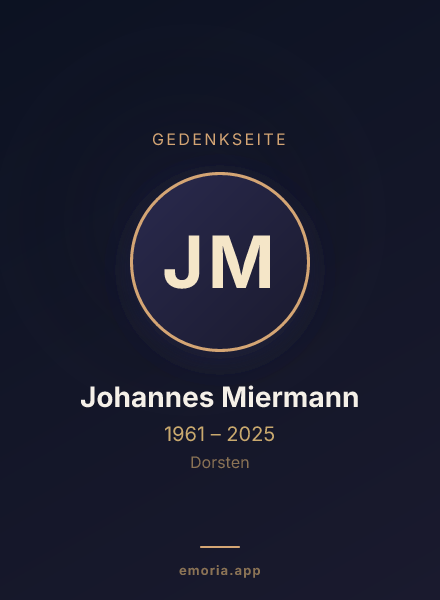 Gedenkportrait von Johannes Miermann