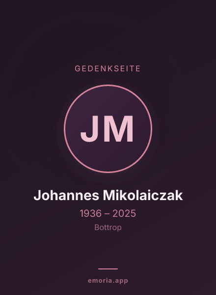 Gedenkportrait von Johannes Mikolaiczak