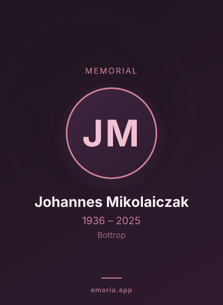 Memorial portrait of Johannes Mikolaiczak