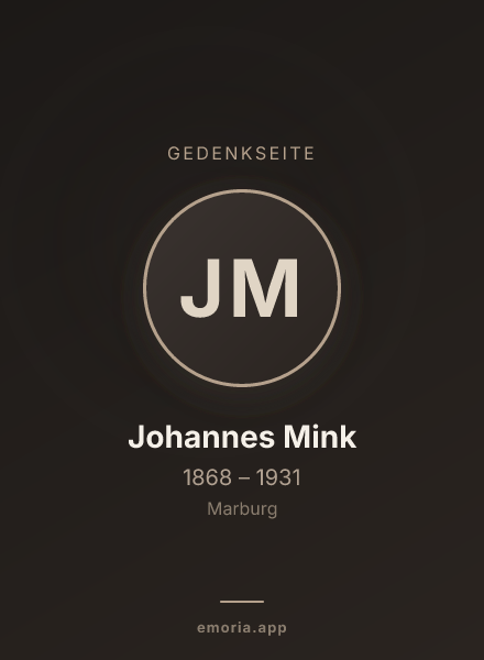 Gedenkportrait von Johannes Mink