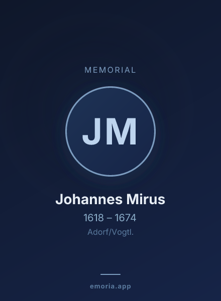 Memorial portrait of Johannes Mirus