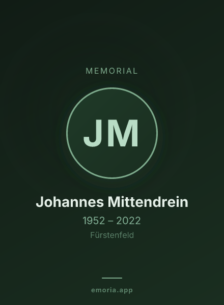 Memorial portrait of Johannes Mittendrein