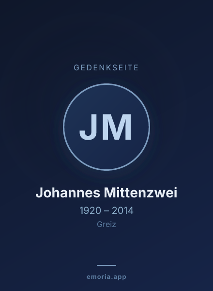 Gedenkportrait von Johannes Mittenzwei