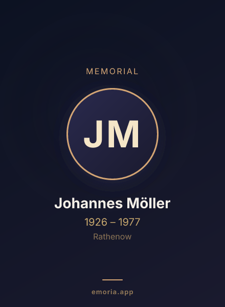 Memorial portrait of Johannes Möller