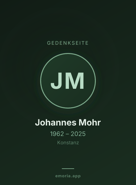 Gedenkportrait von Johannes Mohr