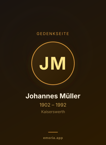 Gedenkportrait von Johannes Müller