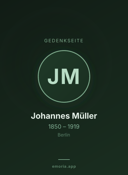 Gedenkportrait von Johannes Müller