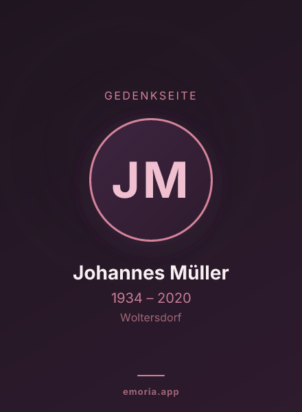 Gedenkportrait von Johannes Müller