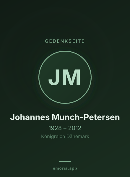 Gedenkportrait von Johannes Munch-Petersen
