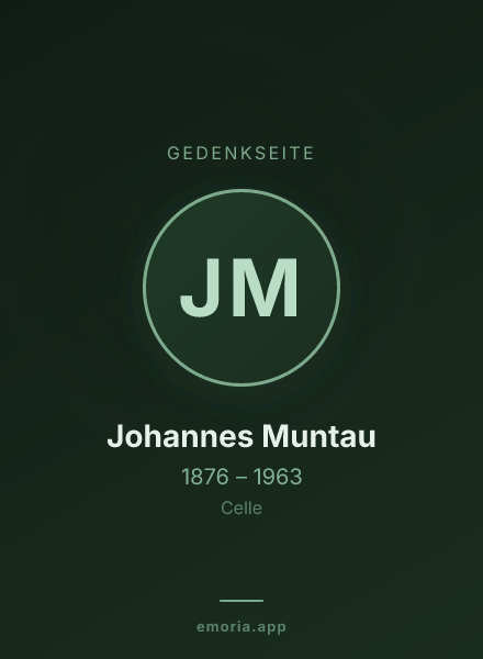 Gedenkportrait von Johannes Muntau