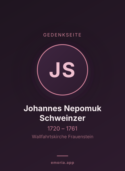 Gedenkportrait von Johannes Nepomuk Schweinzer
