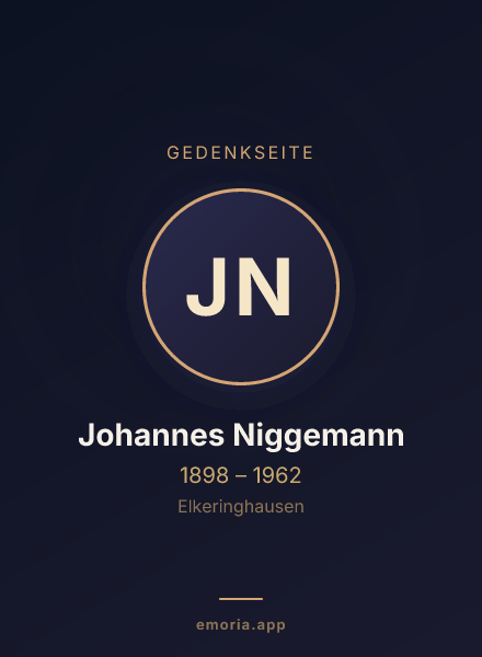 Gedenkportrait von Johannes Niggemann